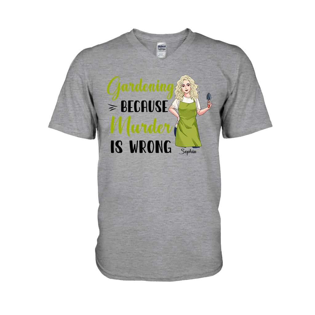 Jardiner parce que le meurtre est mal - T-shirt et sweat à capuche personnalisés sur le thème du jardinage