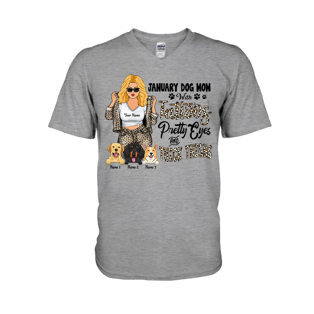 Maman chienne tatouée aux jolis yeux et aux cuisses bien charnues - T-shirt et sweat à capuche personnalisés pour la fête des mères