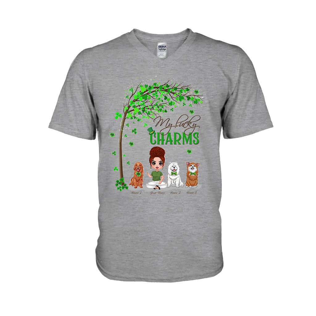 T-shirt et sweat à capuche personnalisés « Chiens et fille irlandais pour la Saint-Patrick » (fête irlandaise).