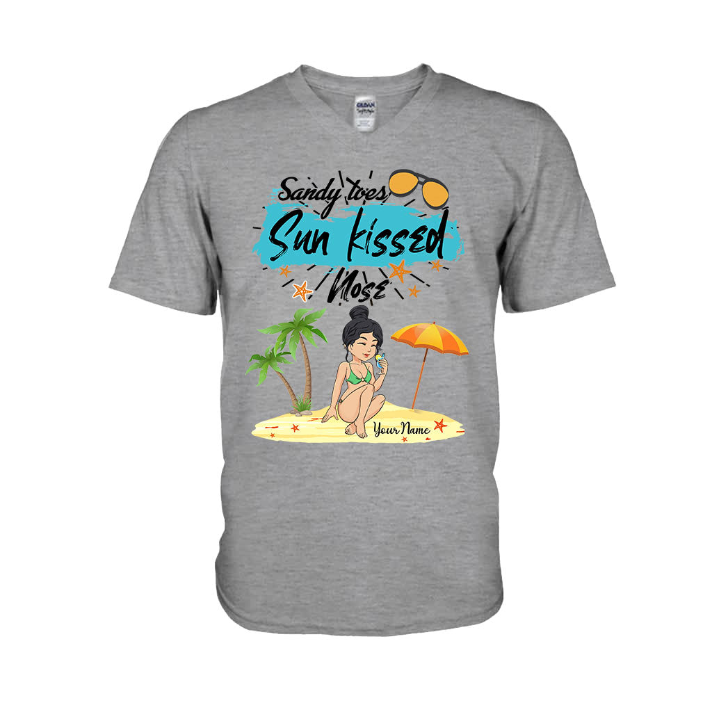 T-shirt et sweat à capuche personnalisés « Sandy Toes Sunkissed Nose » pour les amoureux de la mer