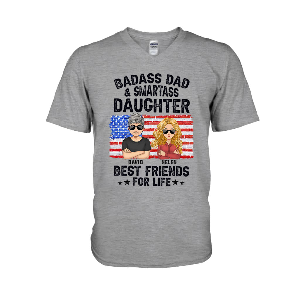 Papa badass et fille insolente, meilleurs amis pour la vie - T-shirt et sweat à capuche personnalisés pour papa