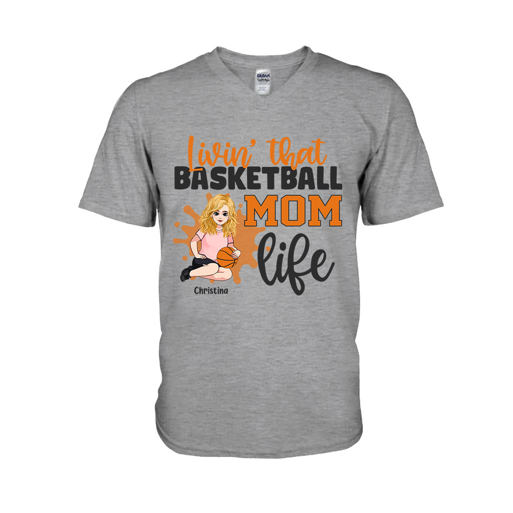 Vivre pleinement sa vie de maman - T-shirt et sweat à capuche personnalisés pour la fête des mères, sur le thème du basketball