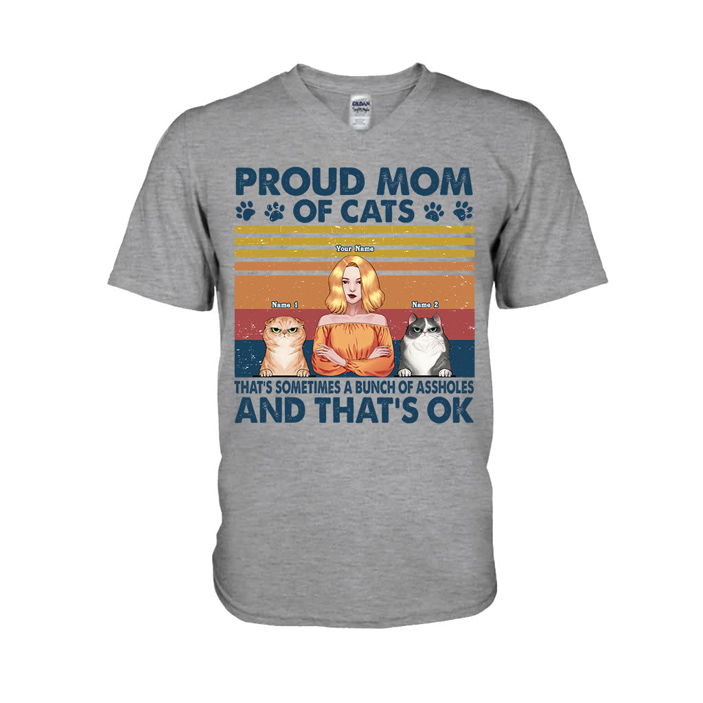 Fière maman d'un chat - T-shirt et sweat à capuche personnalisés