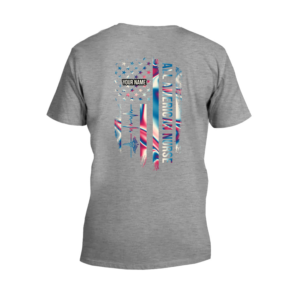 Infirmière fière - T-shirt et sweat à capuche personnalisés pour la fête de l'Indépendance