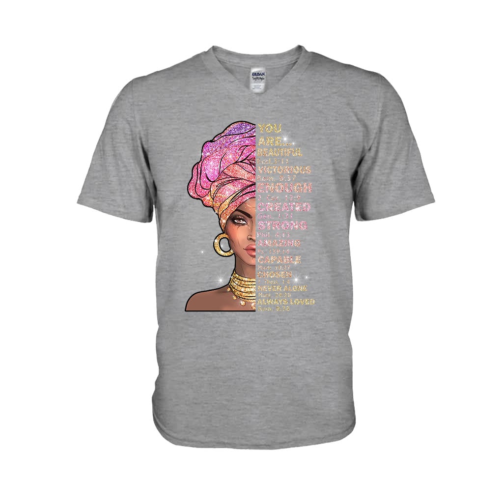Tu es magnifique - T-shirt et sweat à capuche afro-américains avec imprimé à paillettes imitation 1121