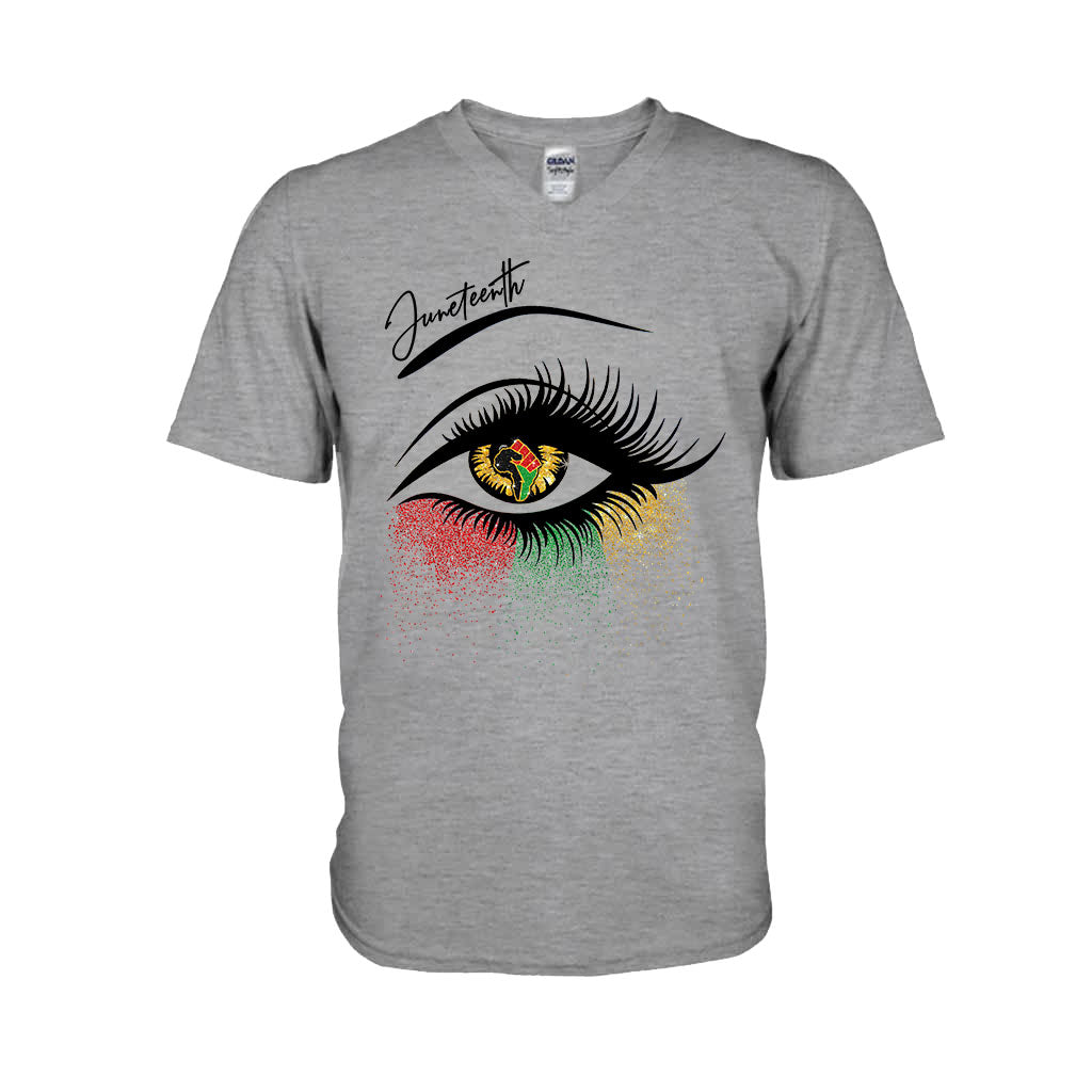 Juneteenth - T-shirt et sweat à capuche afro-américains avec imprimé à paillettes imitation 112021