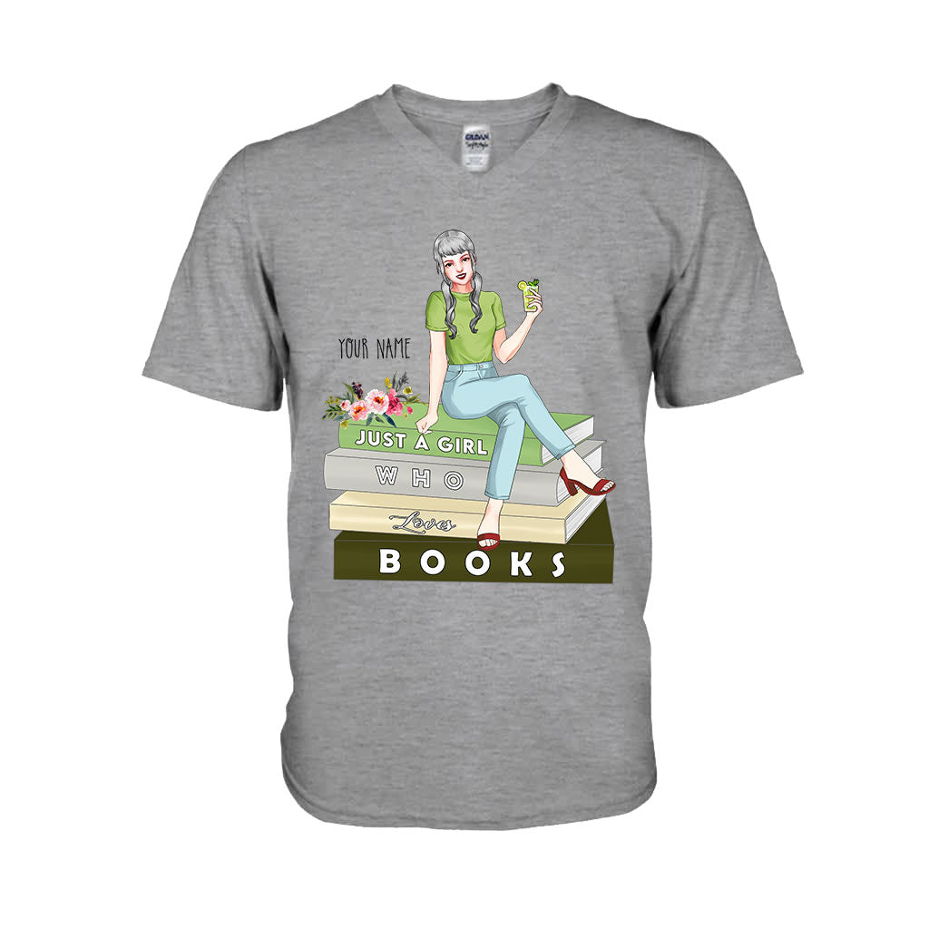 Juste une fille qui aime les livres - T-shirt et sweat à capuche personnalisés avec des livres