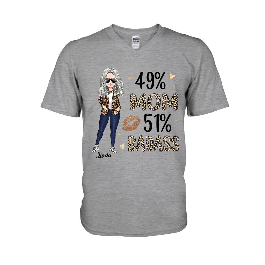 49 % Maman 51 % Badass - T-shirt et sweat à capuche personnalisés pour la fête des mères