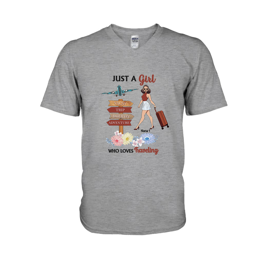 Juste une fille qui aime voyager - T-shirt et sweat à capuche personnalisés