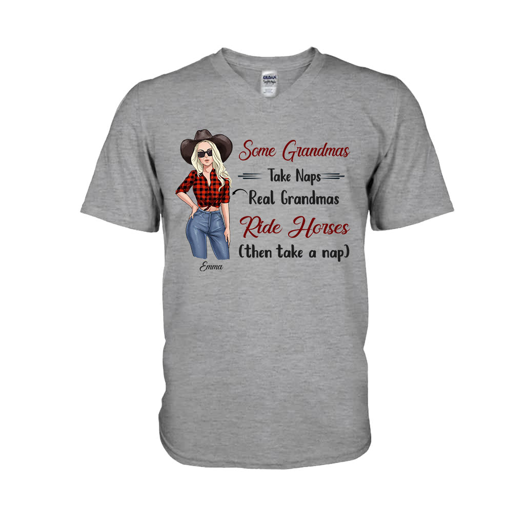 Les vraies grand-mères montent à cheval - T-shirt et sweat à capuche personnalisés pour la fête des mères