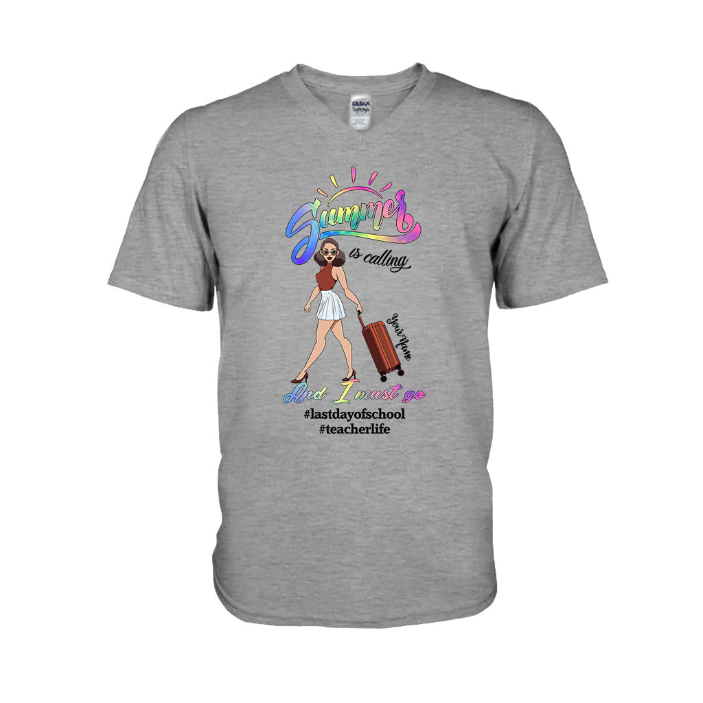Summer Is Calling And I Must Go - Personalized Teacher T-shirt and Hoodie