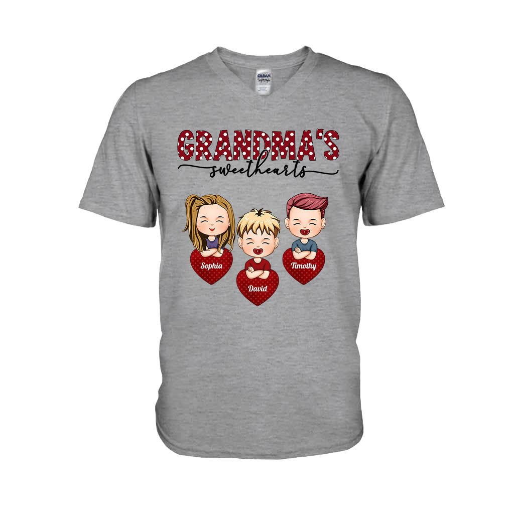 Les amoureux de grand-mère - T-shirt et sweat à capuche personnalisés pour la Saint-Valentin.