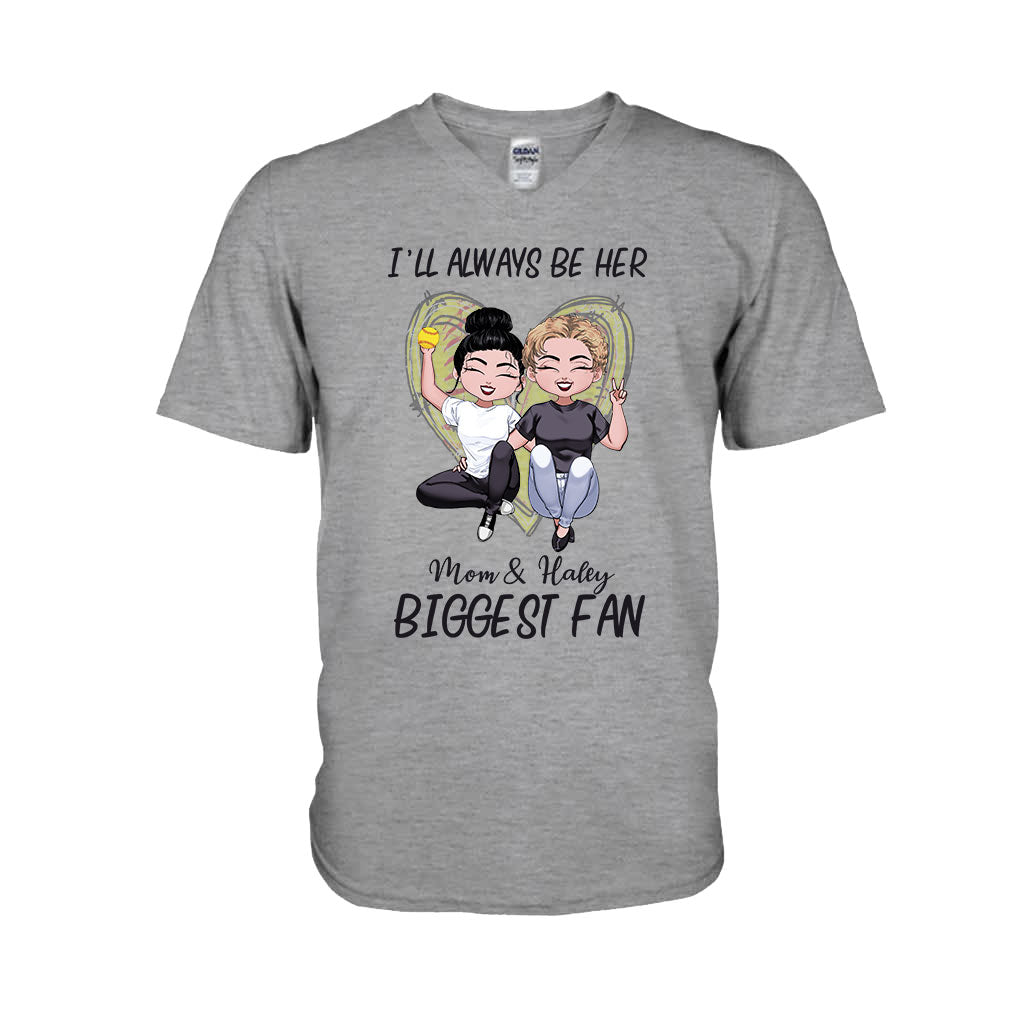 Sois toujours la plus grande fan - T-shirt et sweat à capuche de softball personnalisés pour la fête des mères