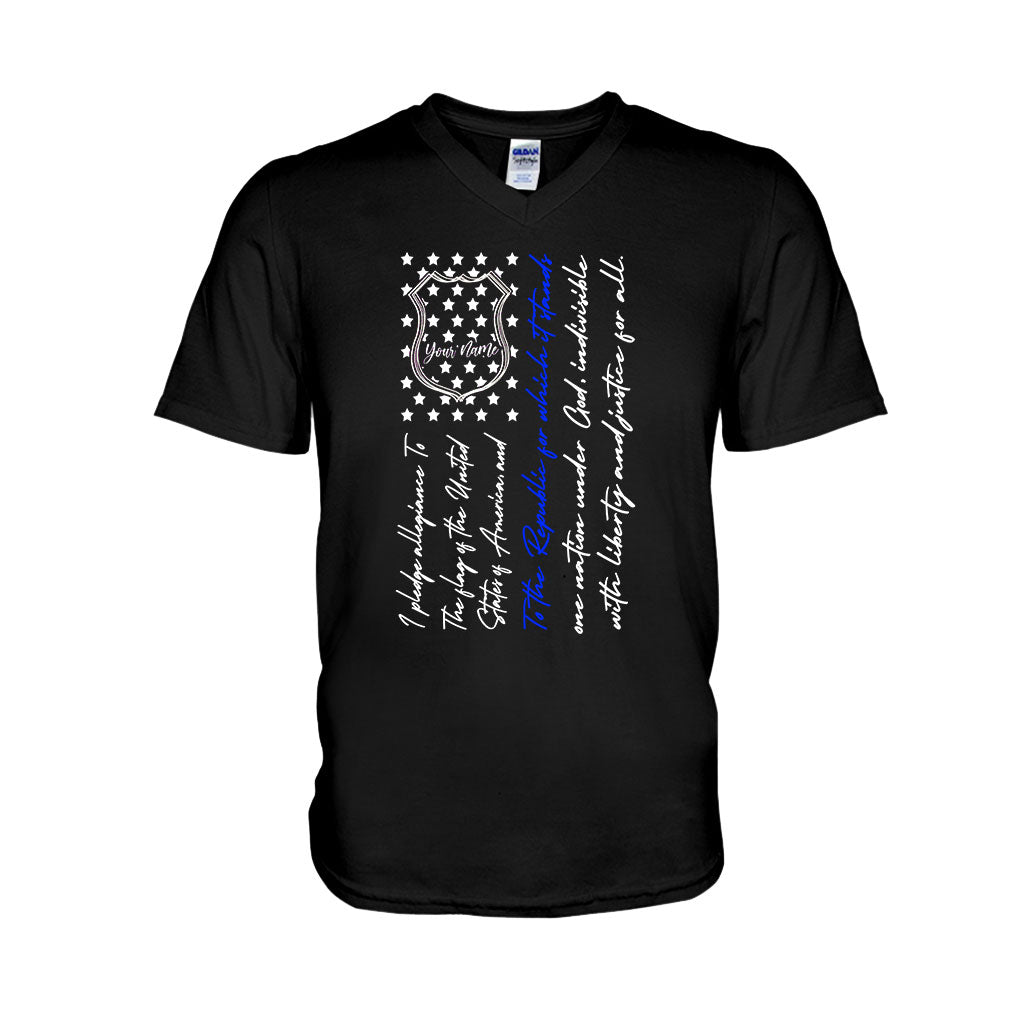 Insigne de police et serment d'allégeance - T-shirt et sweat à capuche personnalisés pour la fête de l'Indépendance