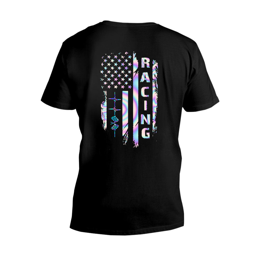J'adore la course automobile - T-shirt et sweat à capuche personnalisés pour la fête de l'Indépendance