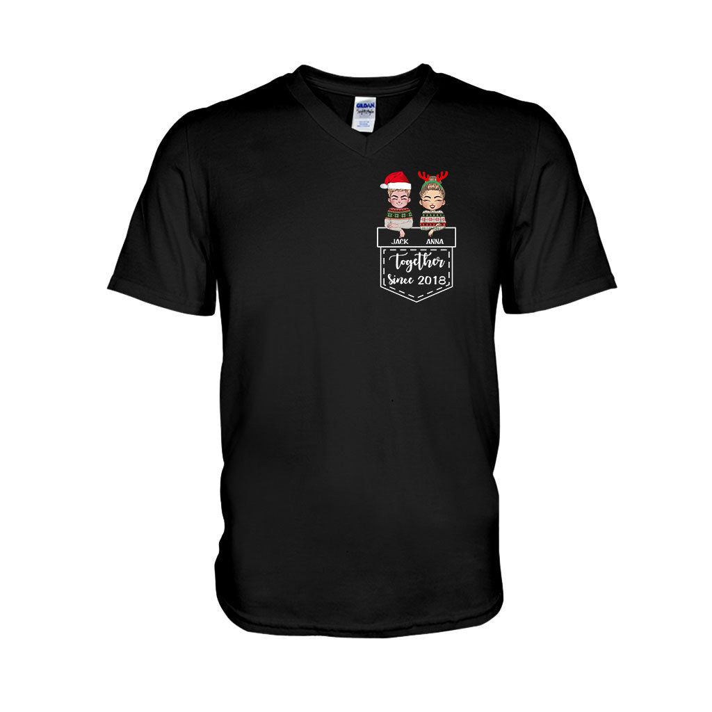 Ensemble - T-shirt et sweat à capuche de Noël personnalisés pour couples