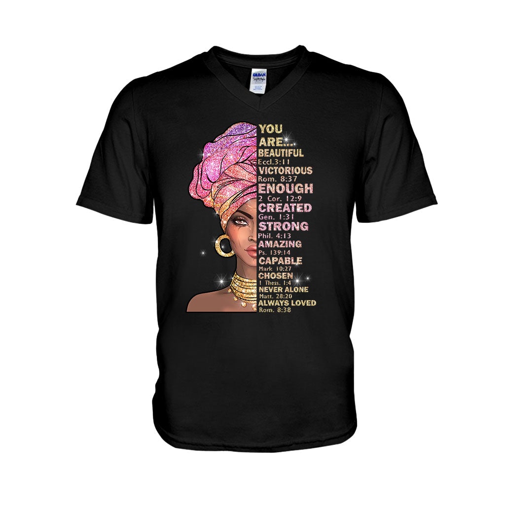 Tu es magnifique - T-shirt et sweat à capuche afro-américains avec imprimé à paillettes imitation 1121