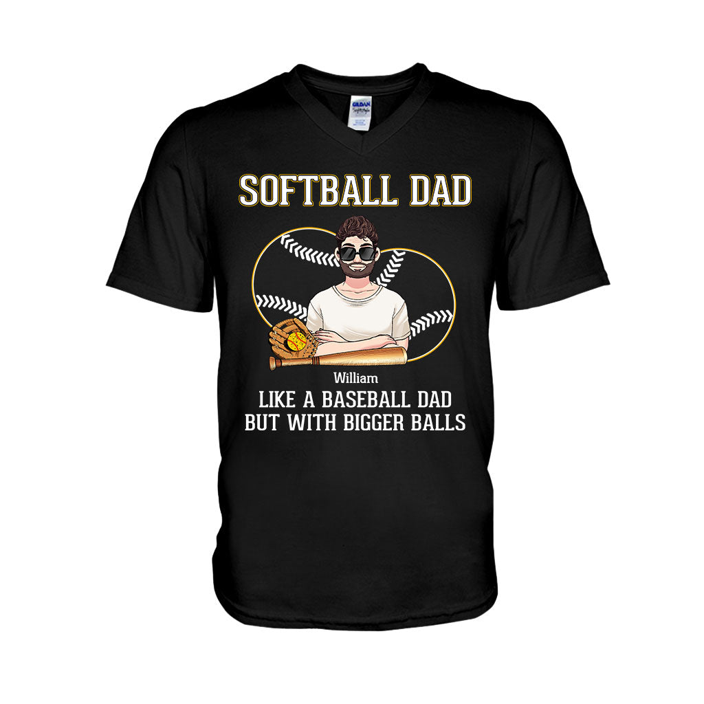 Papa de softball, comme un papa de baseball, mais avec des balles plus grosses ! – T-shirt et sweat à capuche de softball personnalisés
