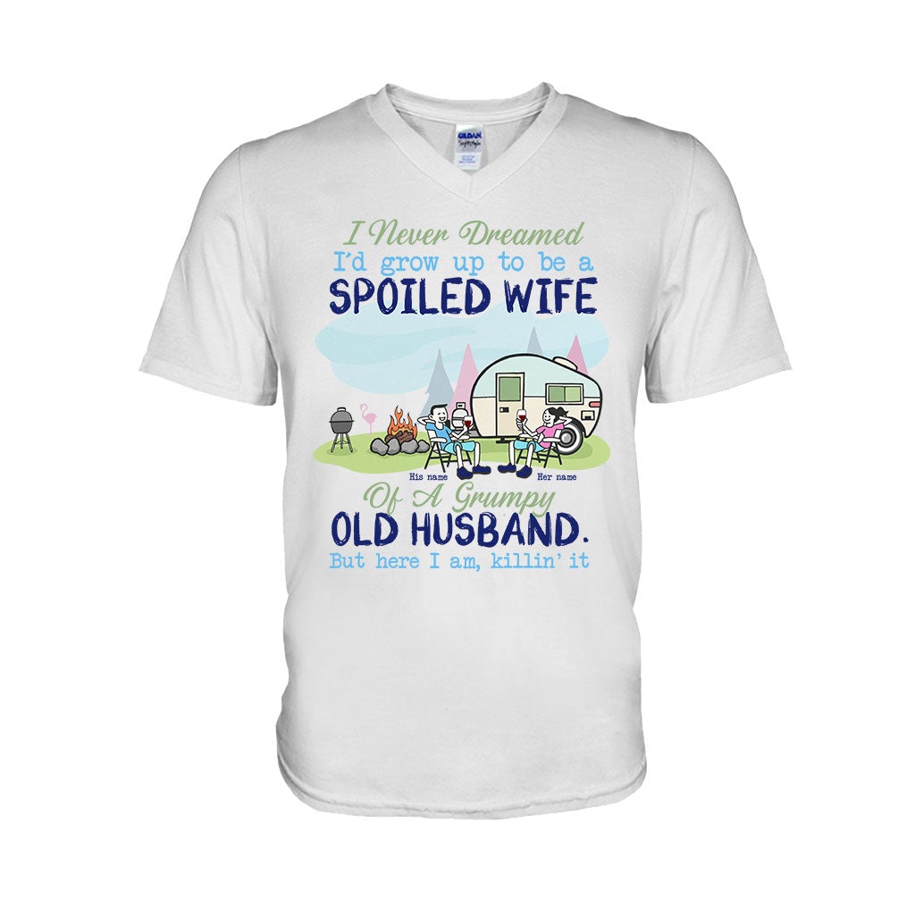 Spoiled Wife Camping Couple - Personalized T-shirt and Hoodie