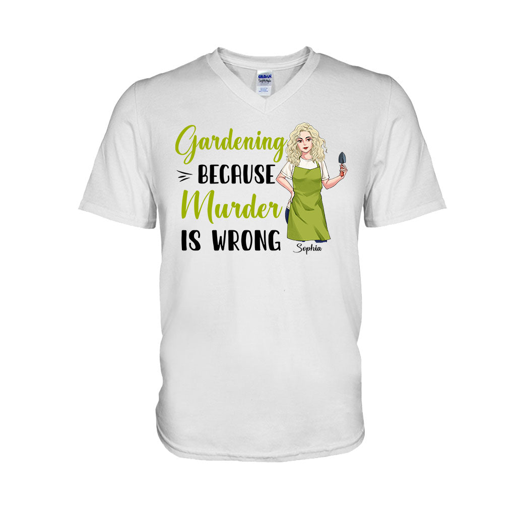 Jardiner parce que le meurtre est mal - T-shirt et sweat à capuche personnalisés sur le thème du jardinage