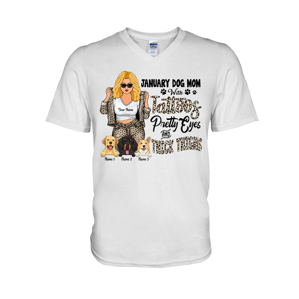 Maman chienne tatouée aux jolis yeux et aux cuisses bien charnues - T-shirt et sweat à capuche personnalisés pour la fête des mères