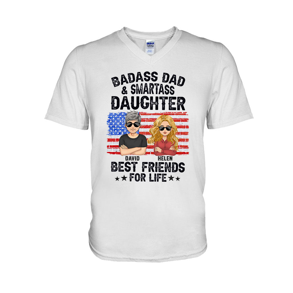 Papa badass et fille insolente, meilleurs amis pour la vie - T-shirt et sweat à capuche personnalisés pour papa