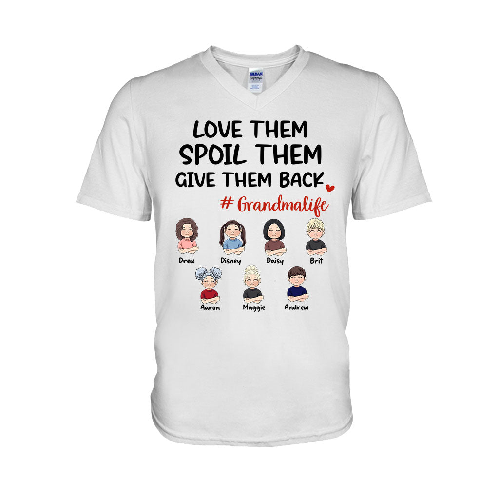 Love Them Spoil Them Give Them Back - Gift for grandma, mom, grandpa, dad - Personalized T-shirt And Hoodie