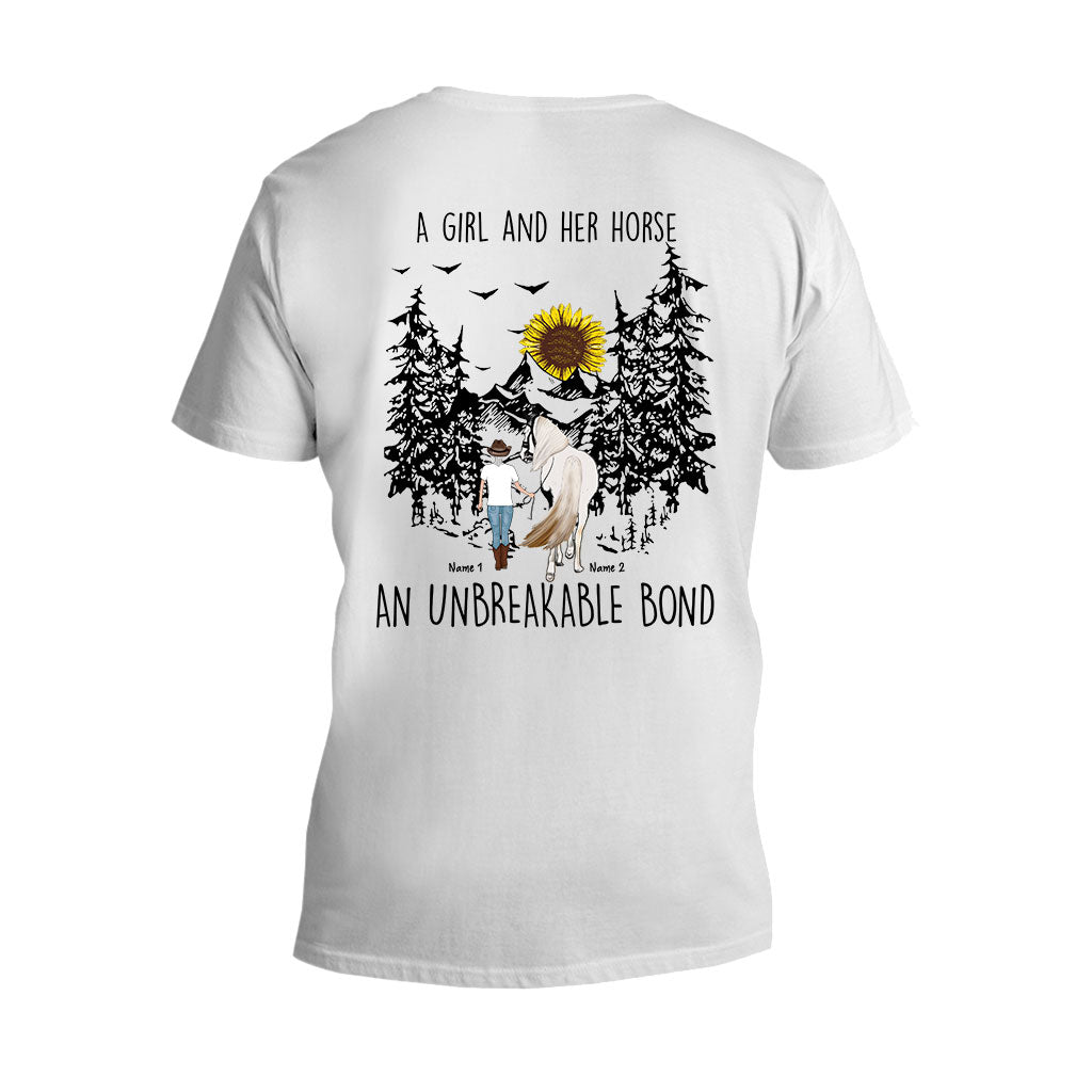 Une fille et son cheval - T-shirt et sweat à capuche personnalisés avec motif cheval