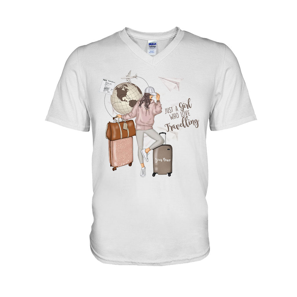 Juste une fille qui aime voyager - T-shirt et sweat à capuche personnalisés