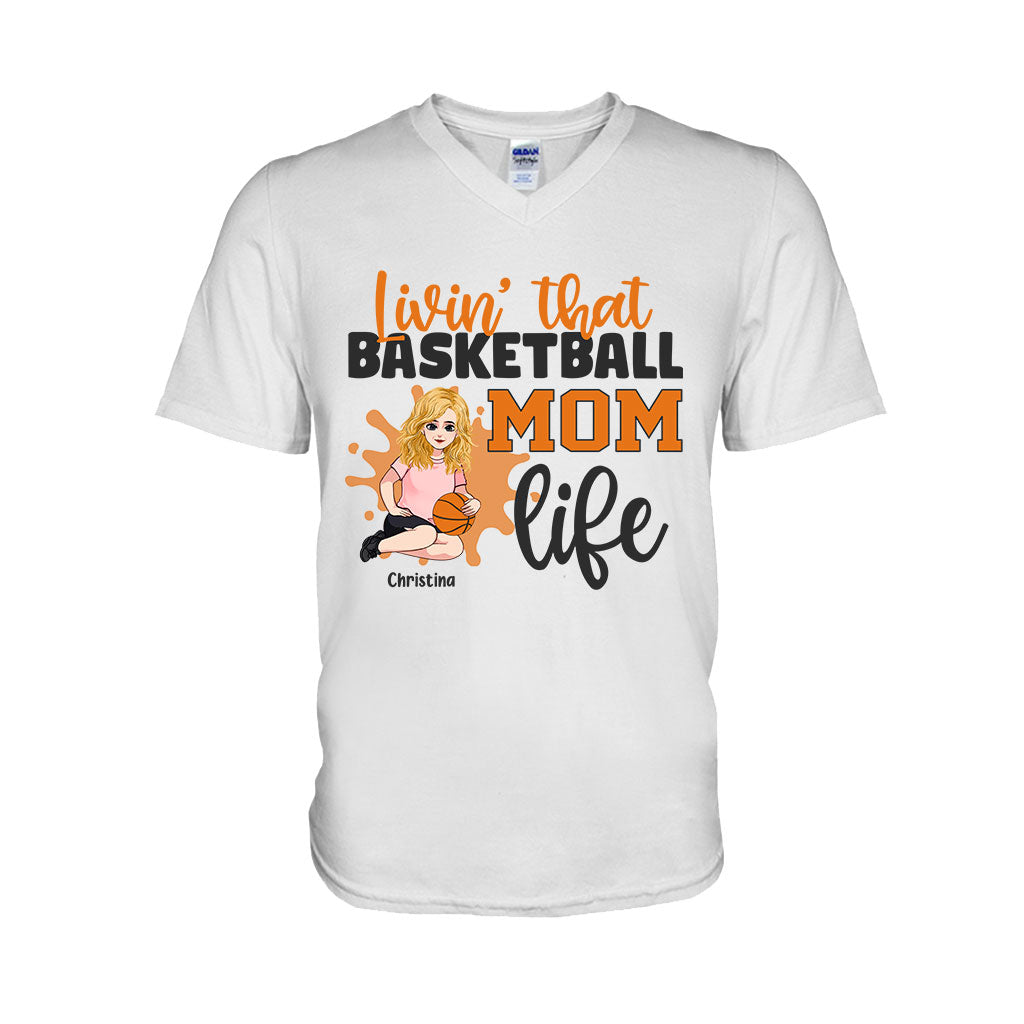Vivre pleinement sa vie de maman - T-shirt et sweat à capuche personnalisés pour la fête des mères, sur le thème du basketball