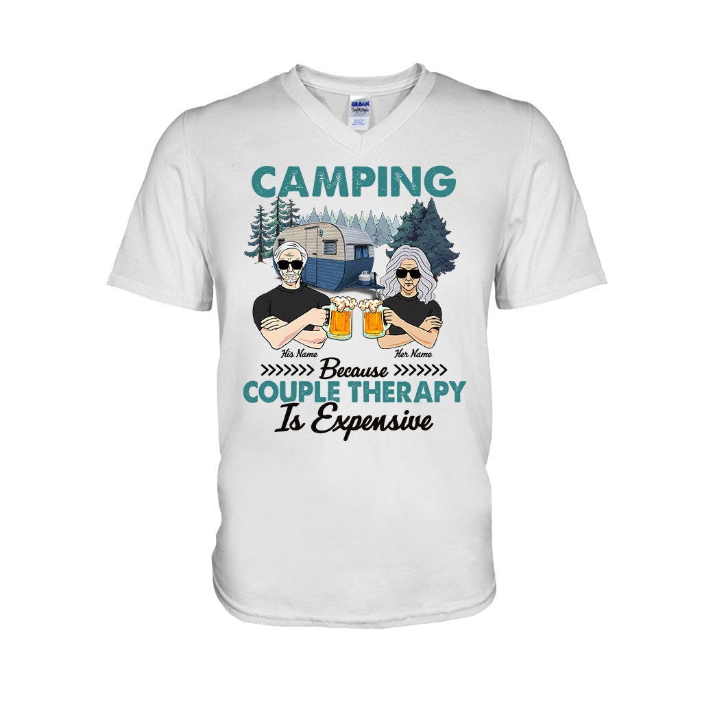 Camping Because Couple Therapy Is Expensive - Personalized T-shirt and Hoodie