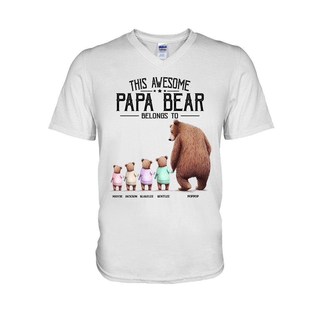 Ce t-shirt et ce sweat à capuche personnalisés « Papa Ours appartient à »