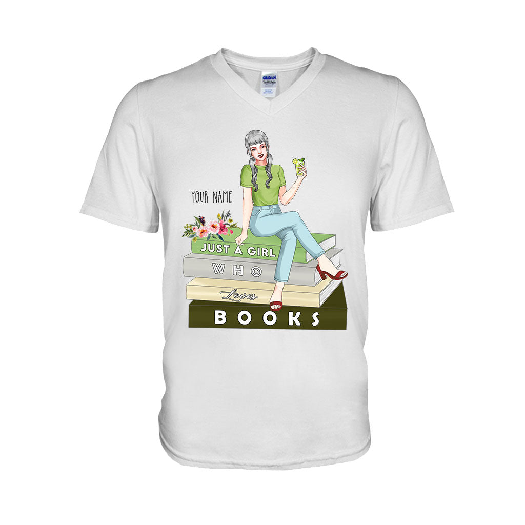 Juste une fille qui aime les livres - T-shirt et sweat à capuche personnalisés avec des livres