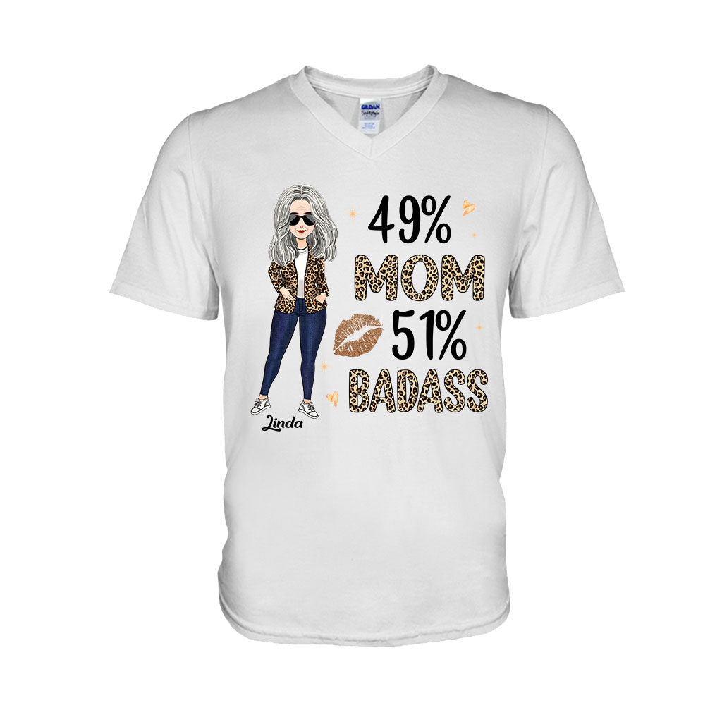 49 % Maman 51 % Badass - T-shirt et sweat à capuche personnalisés pour la fête des mères