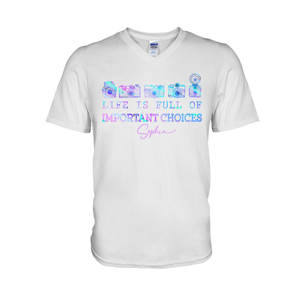 La vie est pleine de choix importants - T-shirt et sweat à capuche personnalisés avec photo