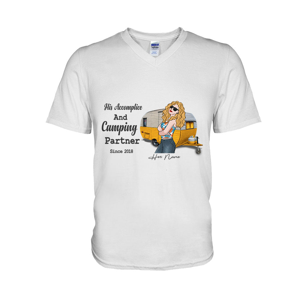 His Accomplice And Camping Partner - Personalized Couple T-shirt and Hoodie