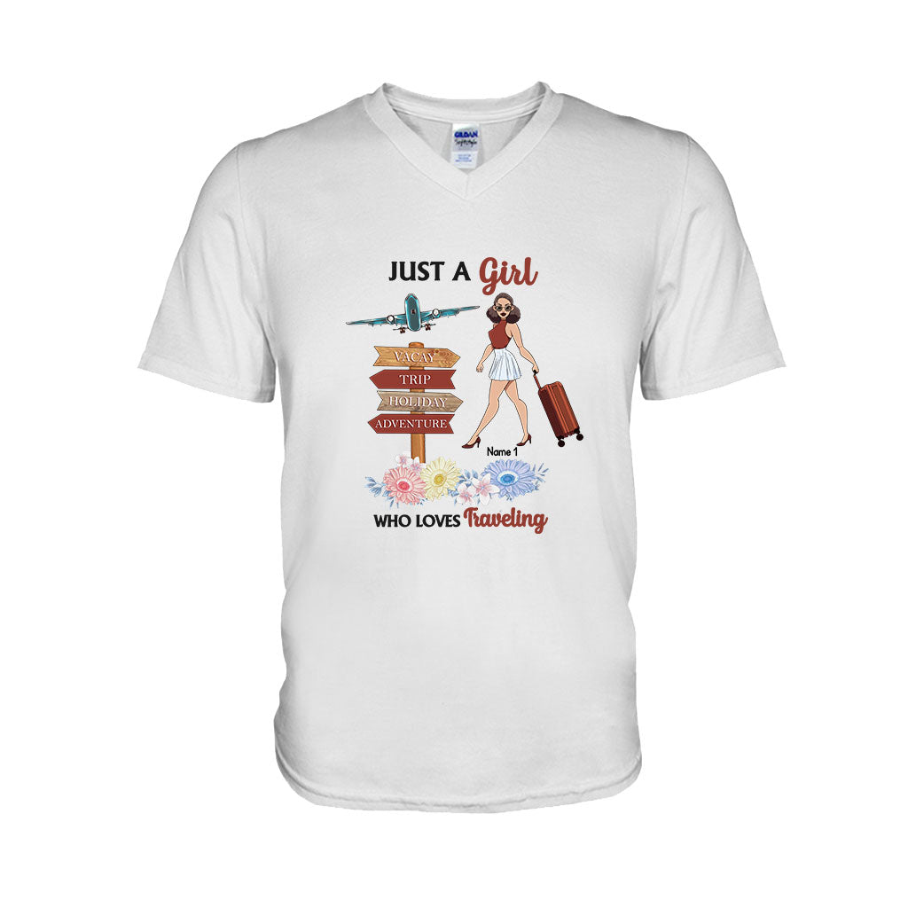Juste une fille qui aime voyager - T-shirt et sweat à capuche personnalisés