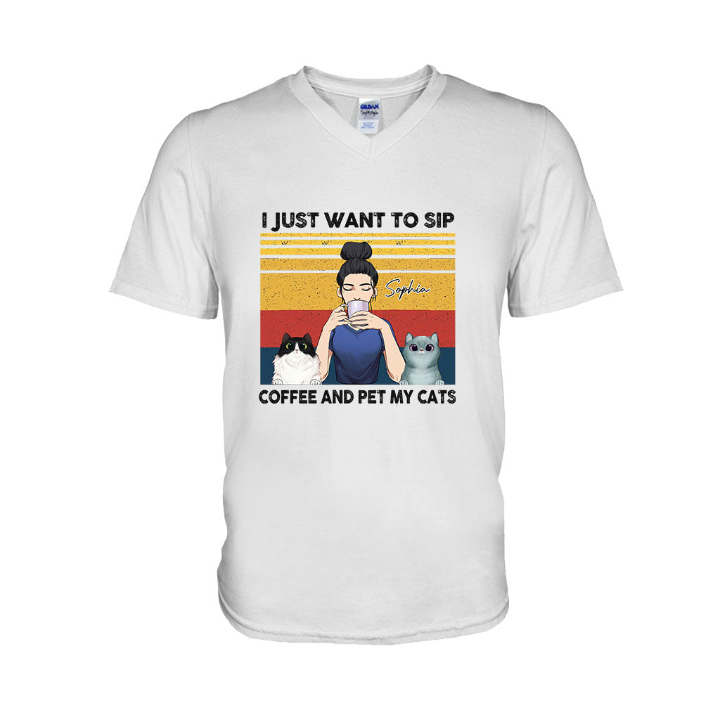 Café pour mamans de chats - T-shirt et sweat à capuche personnalisés pour chats