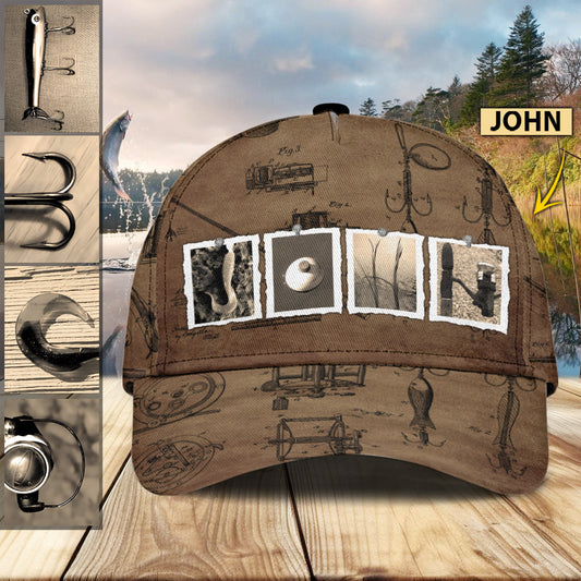 Casquette de pêche vintage personnalisée avec nom - Casquette de pêche classique personnalisée