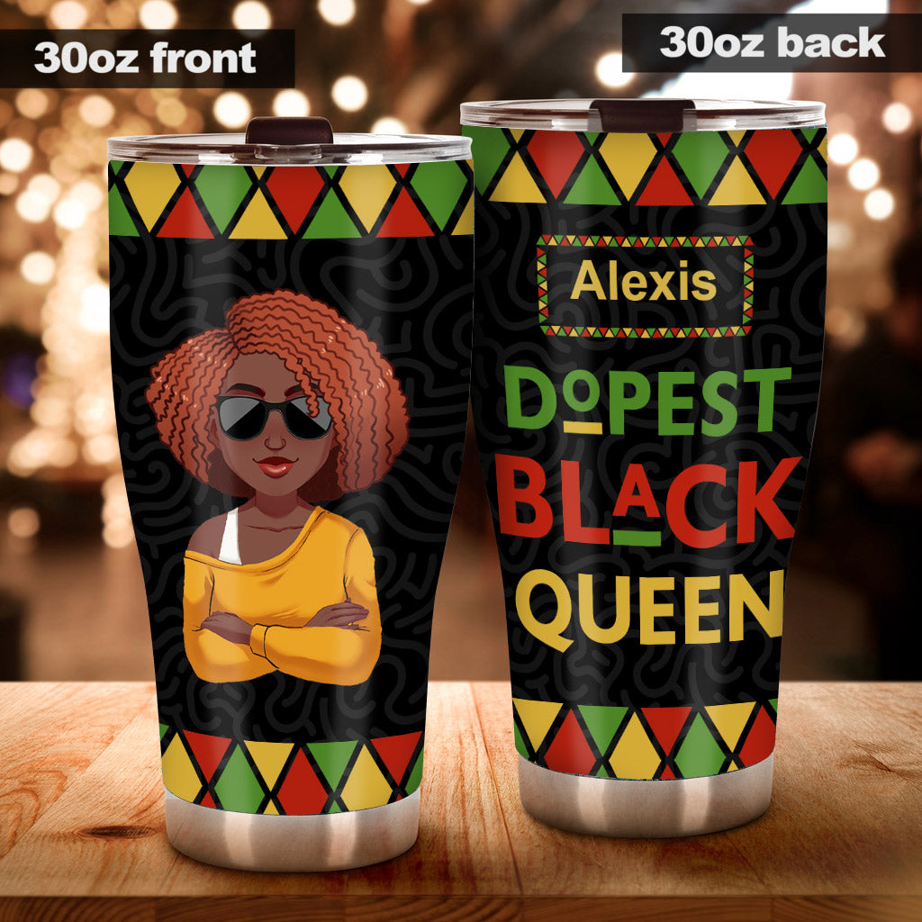 Dope Black Queen - Personalized African American Tumbler