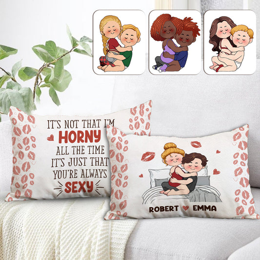 Je t'aime - Housse de coussin rectangulaire personnalisée pour couple