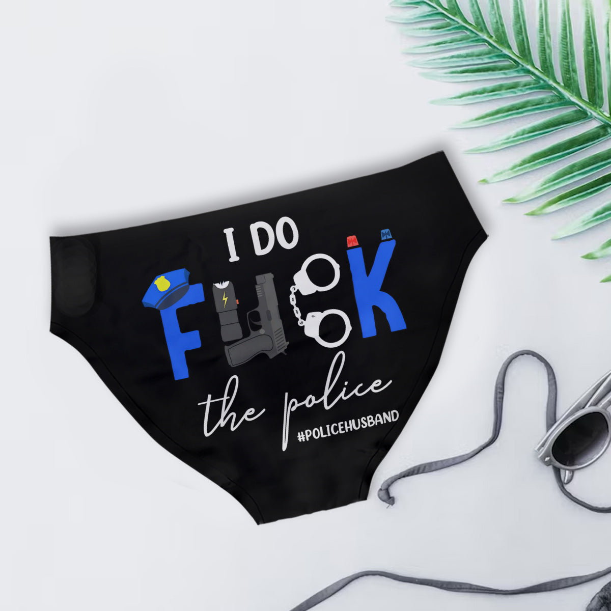 J'adore la police - Slips personnalisés pour couples (femme et homme)