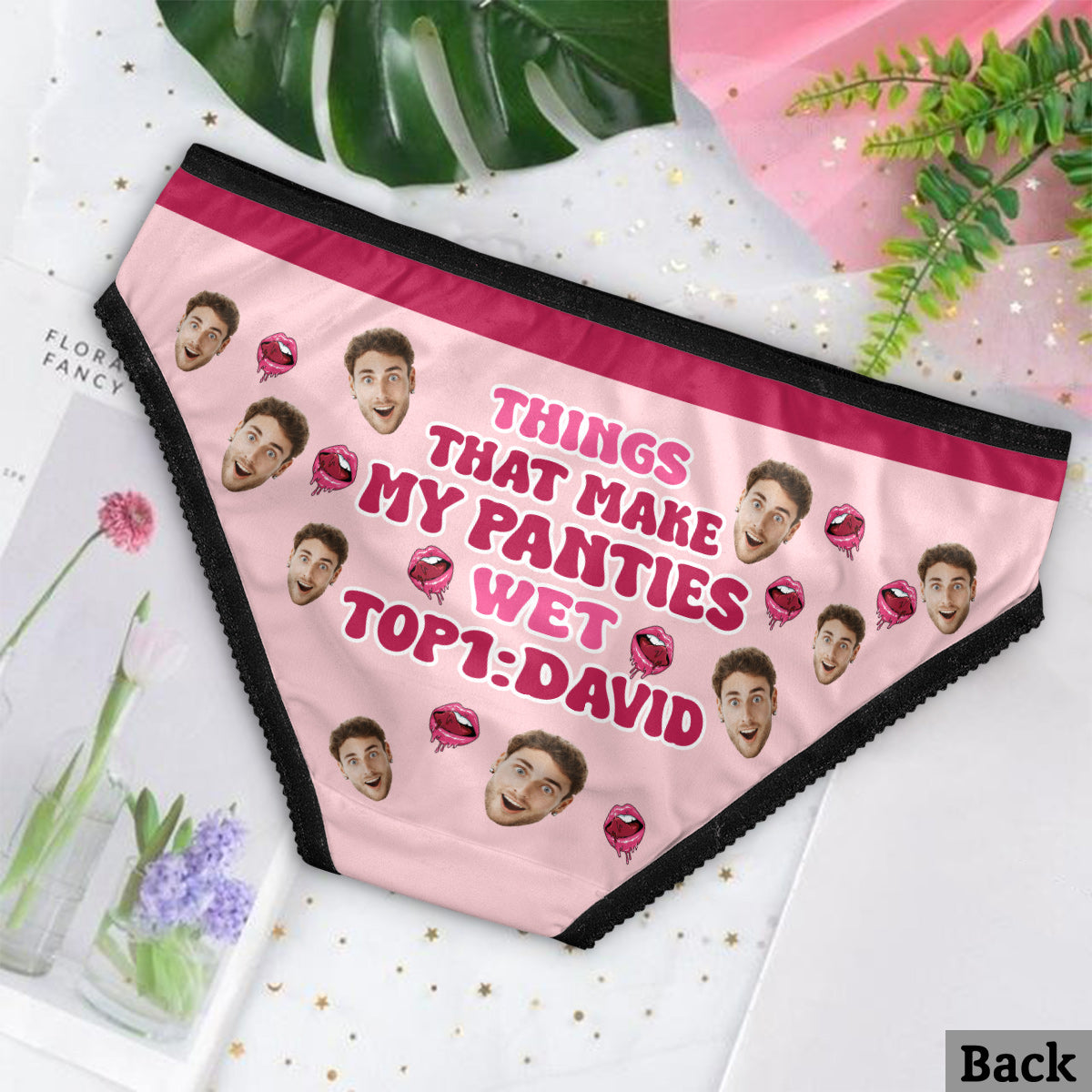 Culotte mouillée - Culottes personnalisées pour couples avec bordure en dentelle