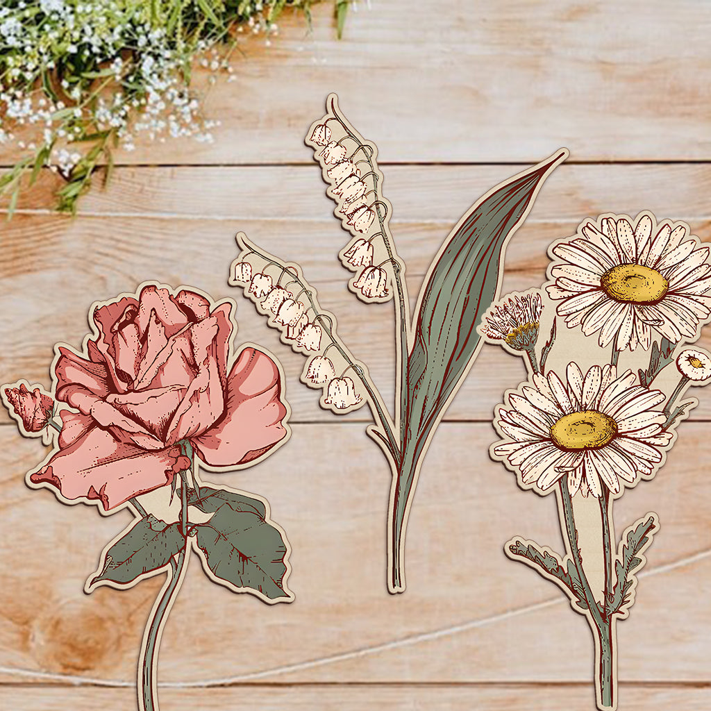 Fleur de naissance en bois - Fleur de naissance personnalisée pour maman 