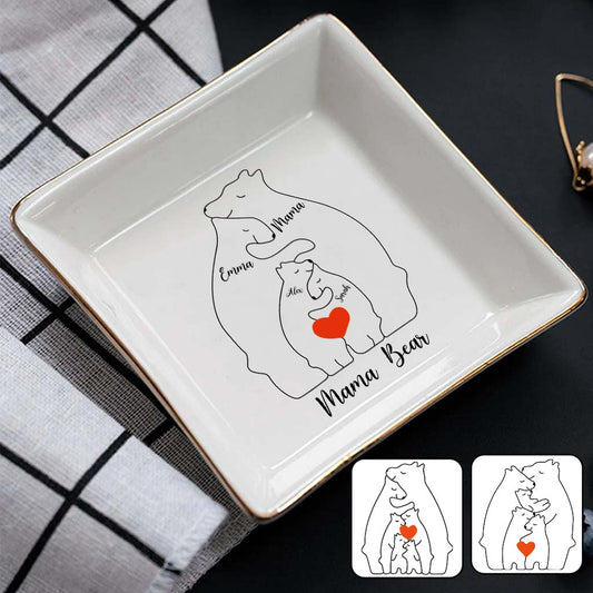 Porte-bijoux personnalisé Maman Ours Marguerite