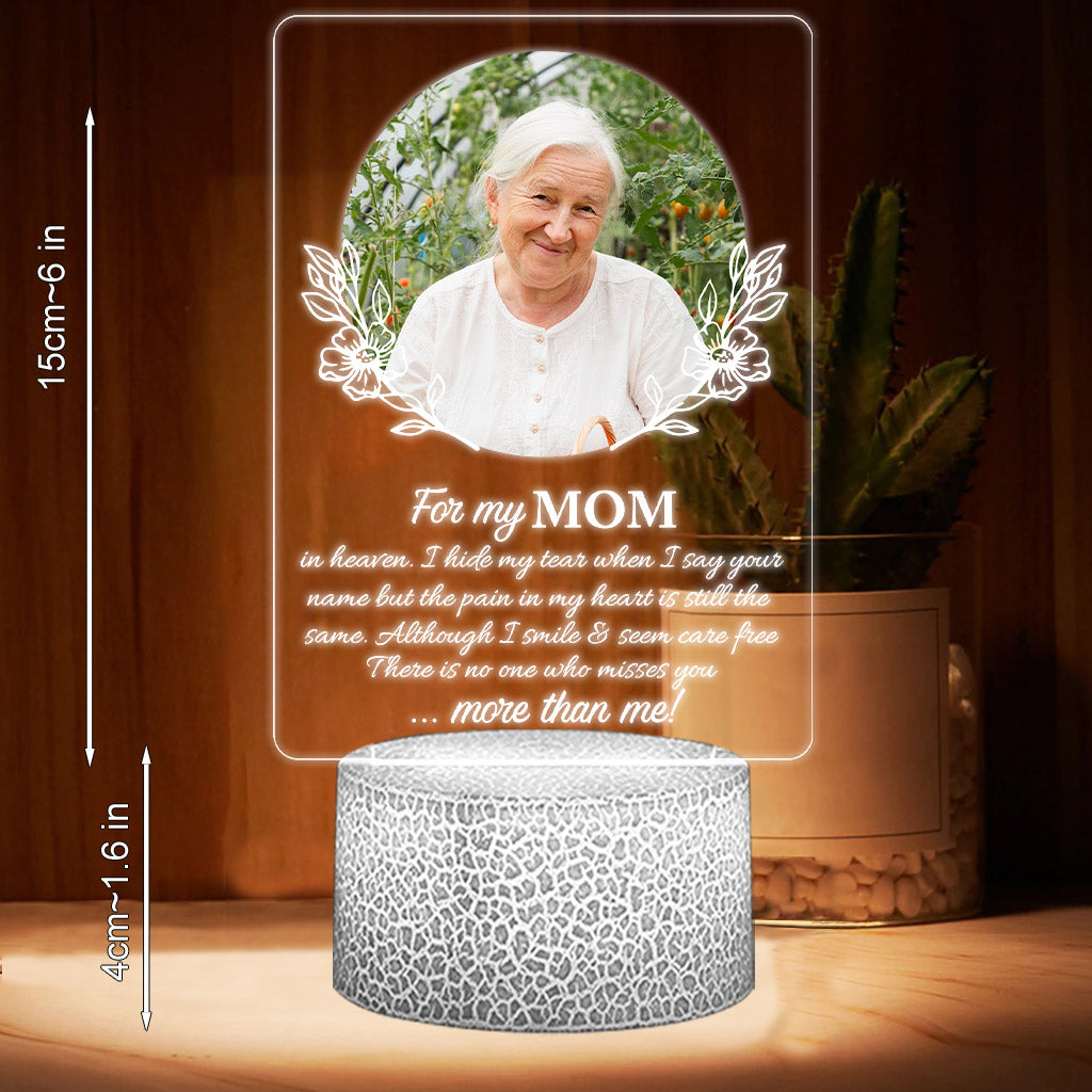 Pour ma mère, quel que soit mon titre au paradis, je cache mes larmes quand je prononce ton nom - Plaque lumineuse personnalisée en forme de mère