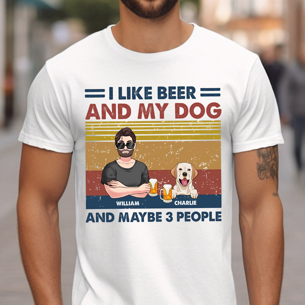 J'aime la bière et mes chiens - T-shirt et sweat à capuche personnalisés pour chiens