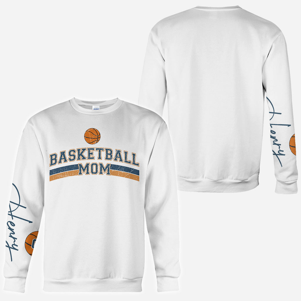 Maman de basketteur avec le nom et le numéro de son enfant - T-shirt de basket personnalisé intégral