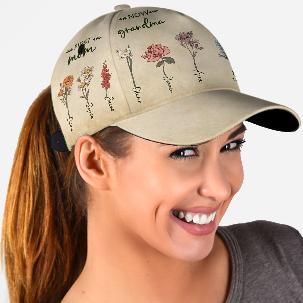 Première maman, maintenant grand-mère - Casquette classique personnalisée pour grand-mère