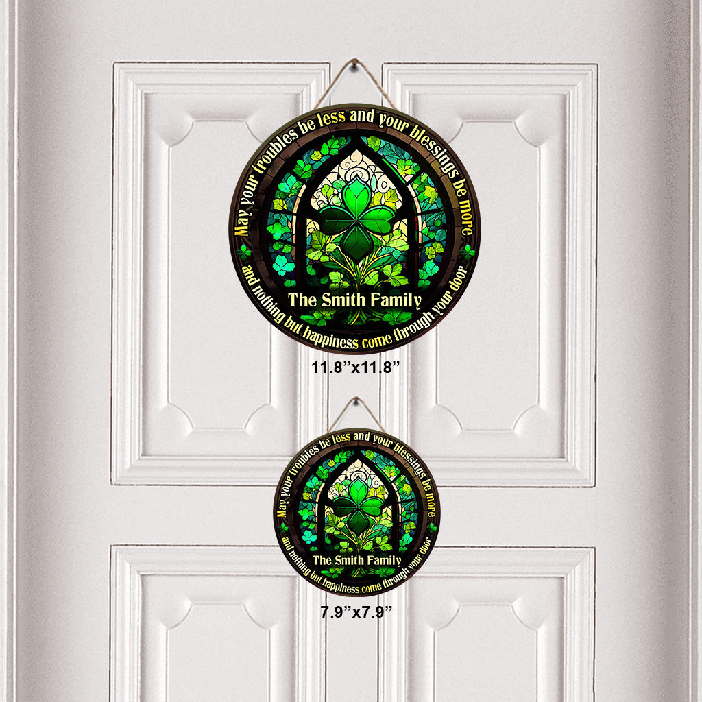 Bénédiction irlandaise - Panneau rond en bois personnalisé pour la Saint-Patrick